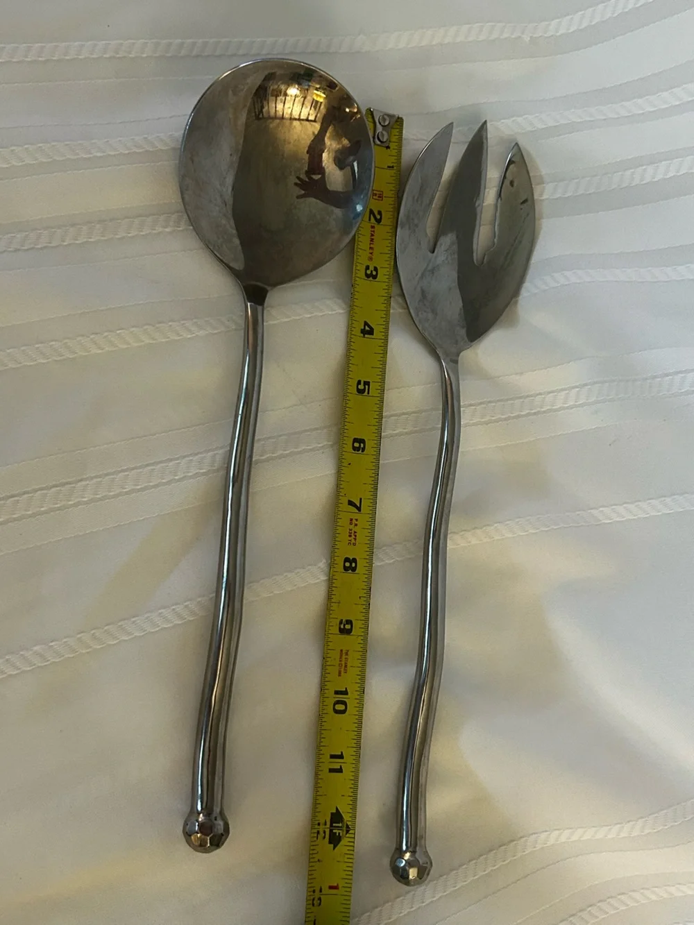Isabel Lam Scalloped Serving Set Salad Serving Ware Silver Ocean Wave Postmodern